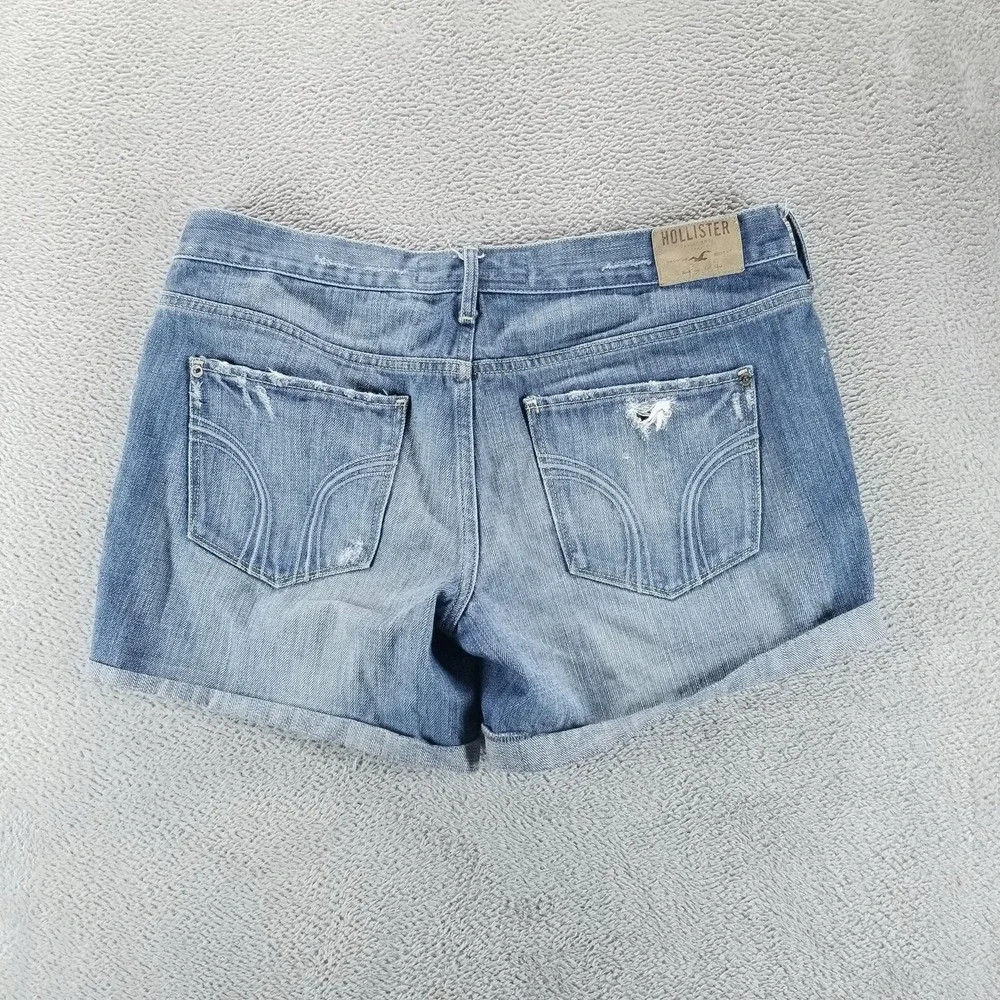 Hollister Shorts Womens 9 Blue Distressed Cut Off Cuffed 5
